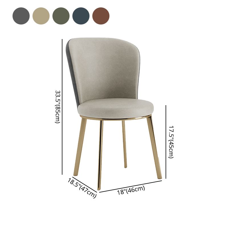 Scandinavian Style Leather Dining Chairs Solid Back Armless Dining Chairs for Home Clearhalo ' kitchen&dining_furn' 'Dining Chairs' 'Dining Tables & Seating' 'dining_chair' 'furn' 'furn_dining_chair' 'Furniture' 'furniture_dining_chair' 'Kitchen & Dining Furniture' 'kitchen' 1200x1200_1f77e1e1-6bc9-40b7-9384-cb193349ca82