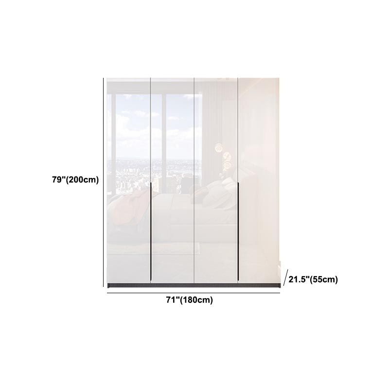 Contemporary Wooden Wardrobe White Colour Wardrobe Closet with Garment Rod