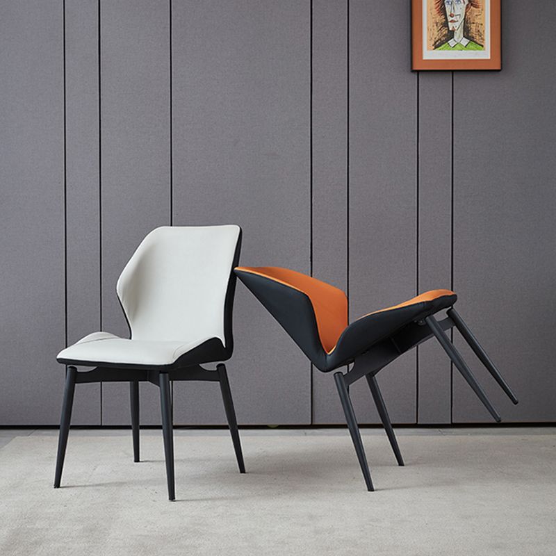 Sedie da pranzo in metallo in stile contemporaneo cucina laterale senza braccio