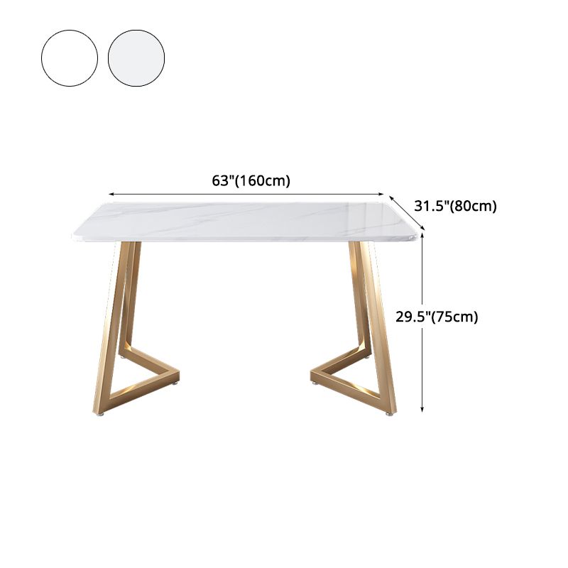 Glam Iron Dinette Set 1/2/5 Pieces Dining Table Set with Rectangle Sintered Stone Top Clearhalo 'Dining Room Sets' 'Dining Tables & Seating' 'dining_room_set' 'furn' 'furn_dining_room_set' 'Furniture' 'furniture_dining_room_set' 'Kitchen & Dining Furniture' 1200x1200_1f7b1369-89ab-4a8f-b2c8-ff81c4644011