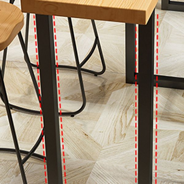 Rechthoek bovenste balk Tabel 42-inch hoogte industriële stijl houten balktafel