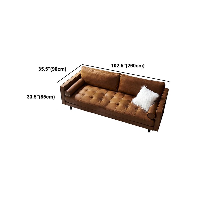 Bruin lederen bank Square arm Standaard bankstoelen