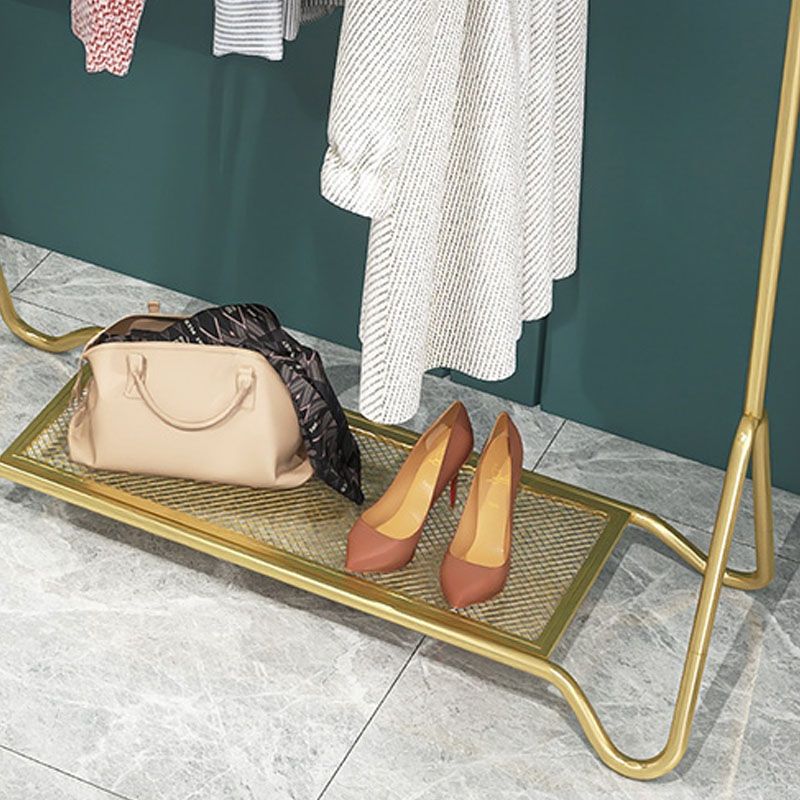 モダンなメタルホールツリーハンギングレールとローワーシェルフ玄関キット