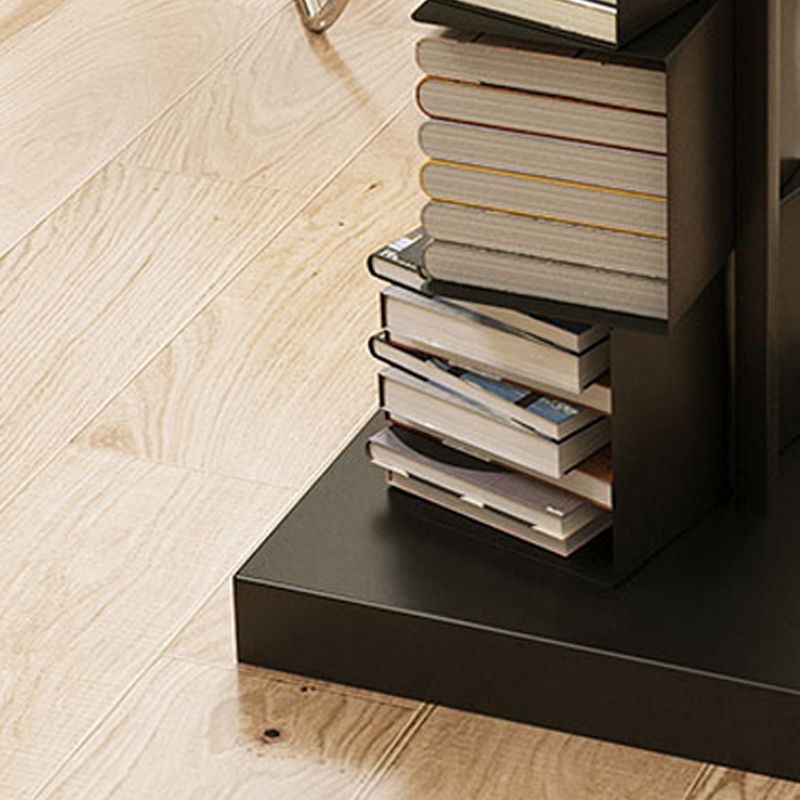 Black Contemporary Corner Bookshelf Closed Back Vertical Steel Shelf Clearhalo 'Bookcases' 'furn' 'furn_bookcases' 'Furniture' 'furniture_bookcases' 'kitchen' 'kitchen_bookcases' 'Living Room Furniture' 'Office Furniture' 1200x1200_1f7f7e62-9291-427b-9f9c-970374876baa