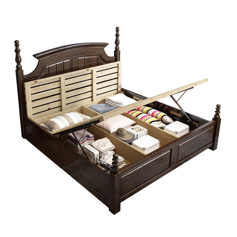 Rustic Style Bed Frame Solid Wood Standard Bed with Headboard Clearhalo 'Bedroom Furniture' 'Beds' 'furn' 'furn_beds' 'Furniture' 1200x1200_1f7fbef0-6372-4d72-8fcc-3cc3e81a743b