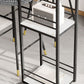 Industrial Black Iron Bar Dining Table Stone Top Rectangle Indoor Bistro Table with Shelf Clearhalo 'Bar Furniture' 'Bar Tables' 'bar_tables' 'furn' 'furn_bar_tables' 'Furniture' 'furniture_bar_tables' 'Kitchen & Dining Furniture' 1200x1200_1f7fbf0d-ece5-469b-9aa3-e524f482821e