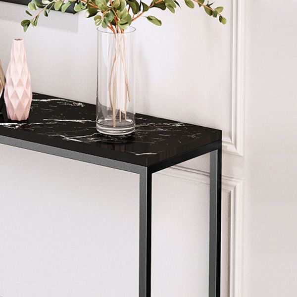 Tavolo di divano console rettangolare moderno tavolo di accento alto 33,46 pollici con 1 scaffale