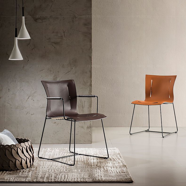 Metal Frame Dining Room Chair Indoor Faux Leather Dining Chair Clearhalo 'Dining Chairs' 'Dining Tables & Seating' 'dining_chair' 'furn' 'furn_dining_chair' 'Furniture' 'Kitchen & Dining Furniture' 1200x1200_1f81faf5-9b86-4f9d-b0ca-79991c3418d7