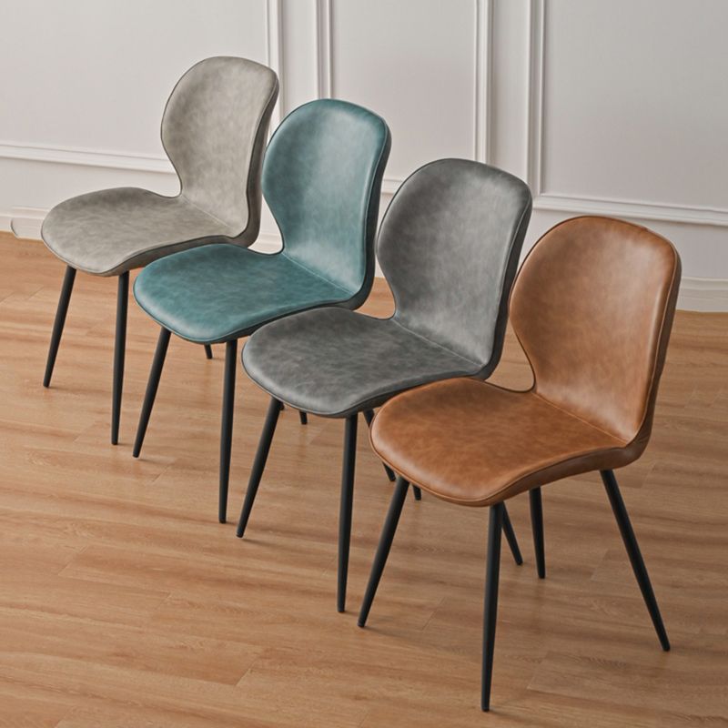 Metal Industrial Side Chair Matte Finish Wingback Dining Chair