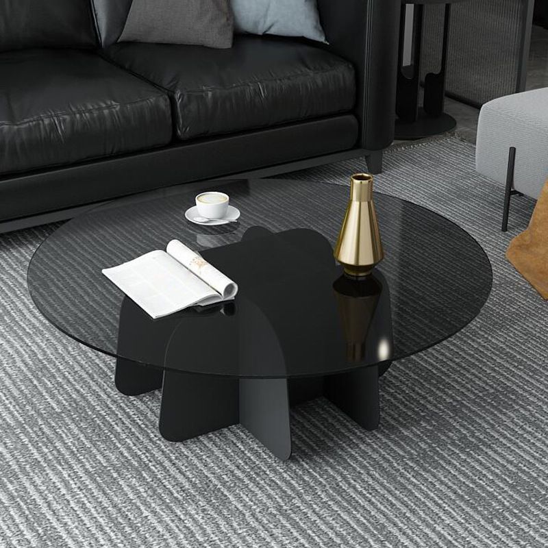 13.7"H Modern Metal Abstract Glass/slate Round Top Coffee Table Clearhalo 'Coffee & Accent Tables' 'Coffee Tables' 'coffee_tables' 'furn' 'furn_coffee_tables' 'Furniture' 'furniture_coffee_tables' 'Living Room Furniture' 1200x1200_1f8314a2-7e7d-4c8a-8256-5edc597021f2