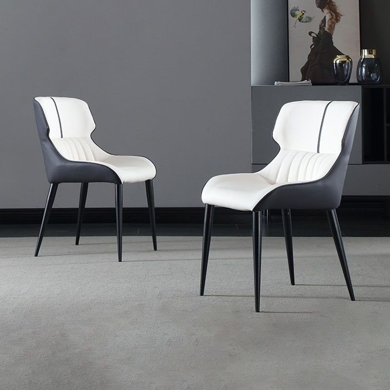 インダストリアルウィングバックパーソンズサイドチェアレザーダイニングサイドチェア