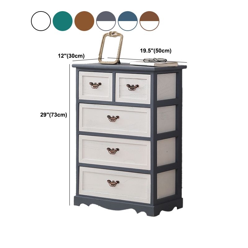 Nautische slaapkamer verticale opbergkast houten borst met laden