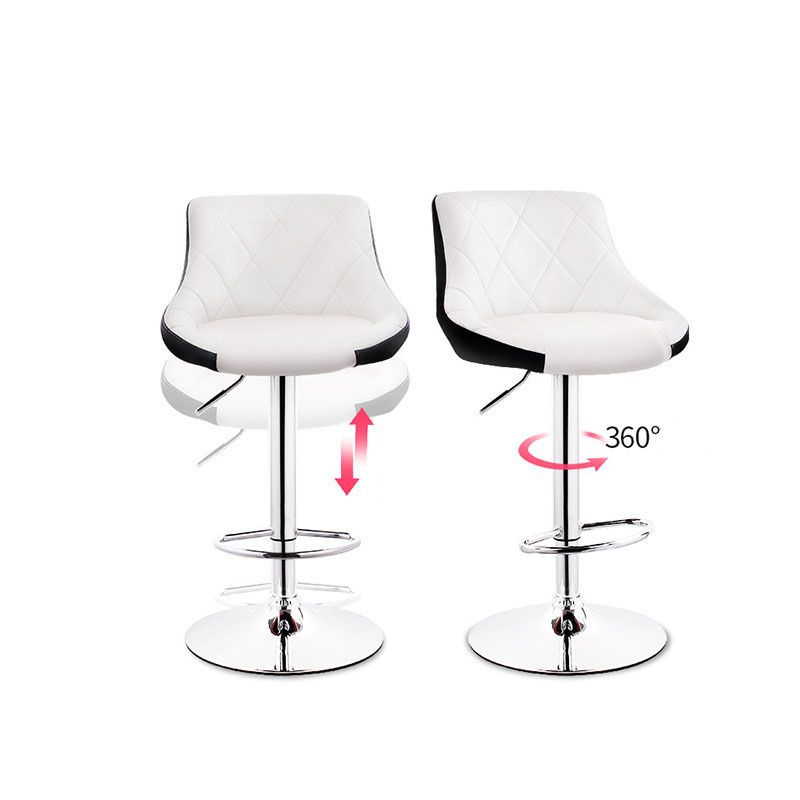 Sgabello da cuscino in pelle bassa in metallo in metallo scandinavo con base di ferro per bar