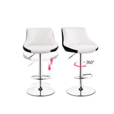 Scandinavian Metal Barstool Low Back Faux Leather Cushion Stool with Iron Base for Bar