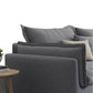 Nordic Loose Back Linen Sofa & Chaise Square Arm Cushions Sofa