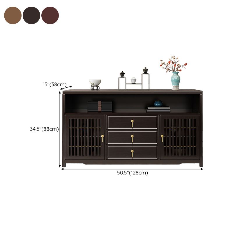 Tavolo da tavolo a buffet in stile moderno pietra da 34,7 pollici con armadi e cassetti