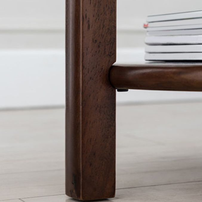 Nordic Style 3 Legs Base Design Round Solid Wood Table with Storage Shelf Side Table