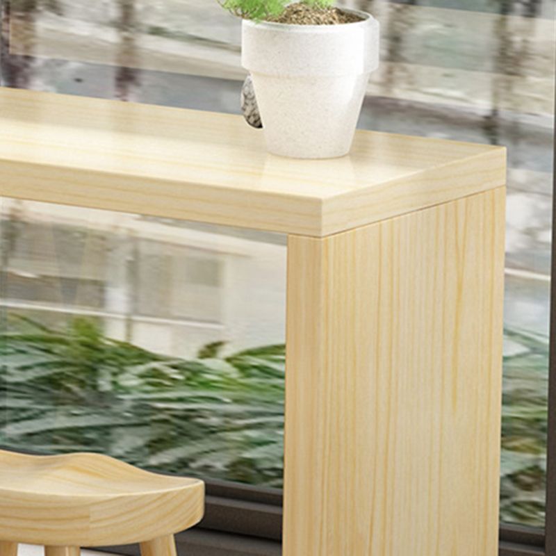Juego de mesa de bar contemporánea de 1/2/5/9 piezas, mesa de bar rectangular de madera con taburetes altos