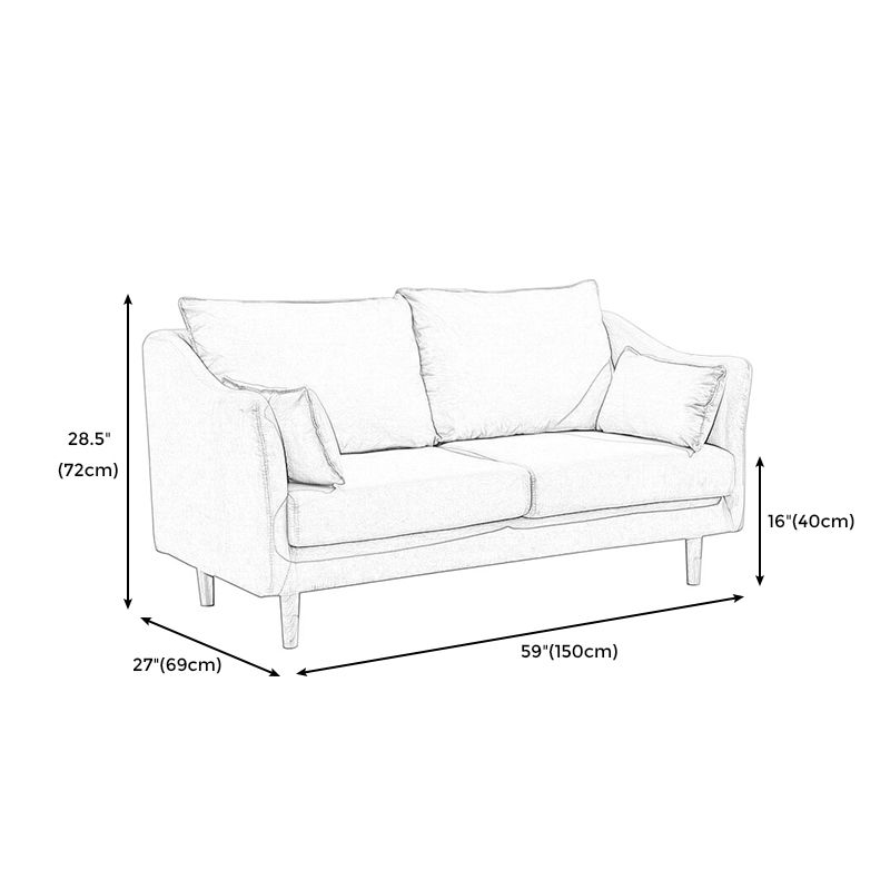 Scandinavian Loose Back Sofa 27.17" H Square Arm Slipcovered Loveseat Clearhalo 'Furniture' 'furniture_sofas' 'kitchen' 'kitchen_sofas' 'Living Room Furniture' 'Sofa' 'sofas' 1200x1200_1f8dc2a9-95f4-4f51-be22-c1c218cc5be2