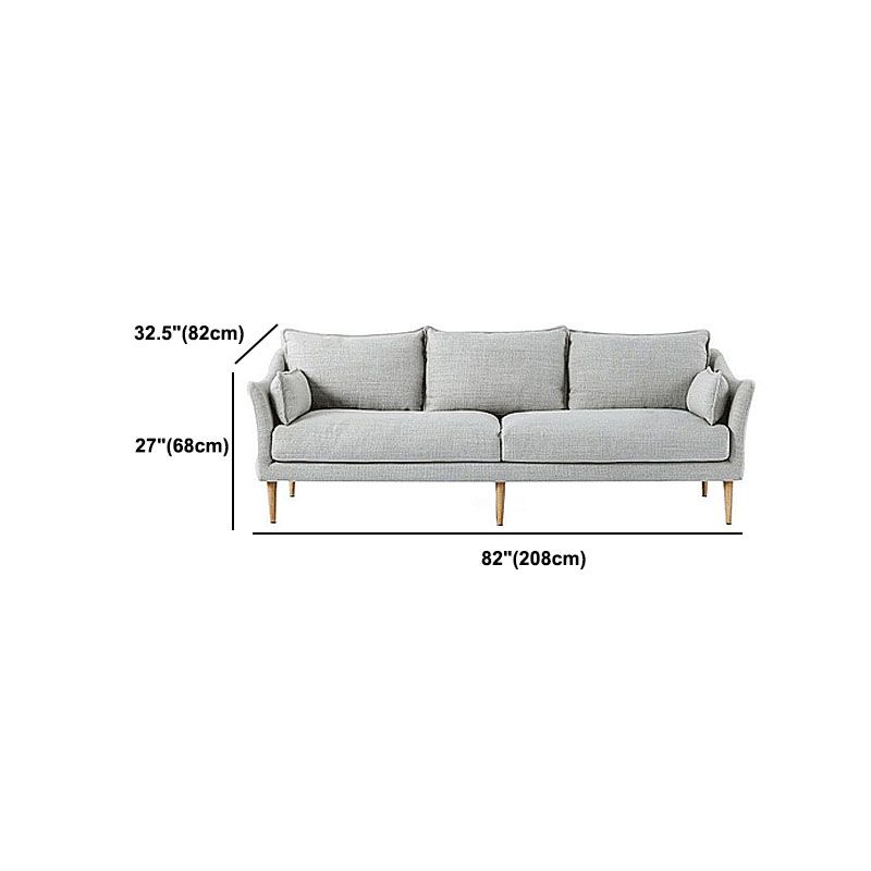 Charles of London Sofa moderne 3-zits stoffen stoffen bank met houten benen