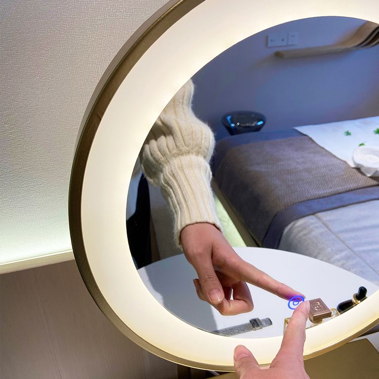 Modern Semicircle Slate Top Table Makeup Vanity with Drawers Clearhalo 'Bedroom Furniture' 'furn' 'furn_makeup_vanities' 'Furniture' 'Makeup Vanities' 'makeup_vanities' 1200x1200_1f8e8fe8-15c2-42d9-9eaf-7e538d8acbb3