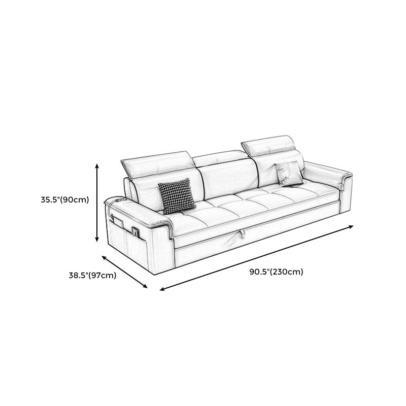 Faux Leather Cushion Back Sectionals 35.43"H Pillow Top Arm Sofa with Storage, Blue Clearhalo 'furn' 'furn_sectionals' 'Furniture' 'furniture_sectionals' 'Living Room Furniture' 'Sectionals' 1200x1200_1f9005e9-fcb5-4815-8d24-88ce8cde477e
