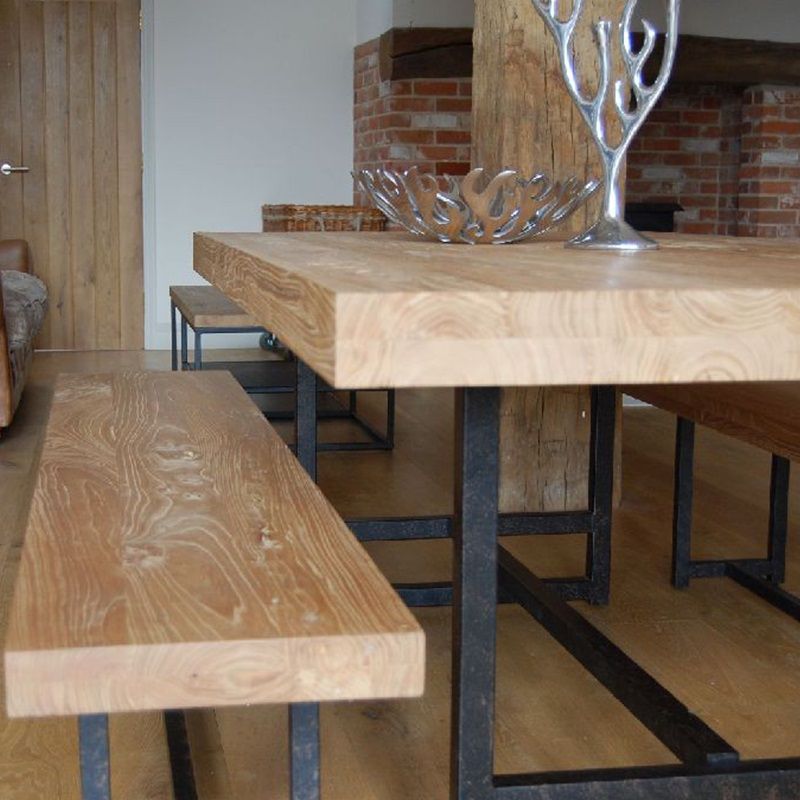 Metal Rectangle Industrial Dining Table Pine Solid Wood Top Table with Trestle Base Clearhalo ' dining_table' 'Dining Tables & Seating' 'Dining Tables' 'furn' 'furn_dining_table' 'Furniture' 'furniture_dining_table' 'Kitchen & Dining Furniture' 'kitchen&dining_furn' 'kitchen' 'kitchen_dining_table' 1200x1200_1f9089a4-88ec-4e30-bb53-e1e5cc3c0b81