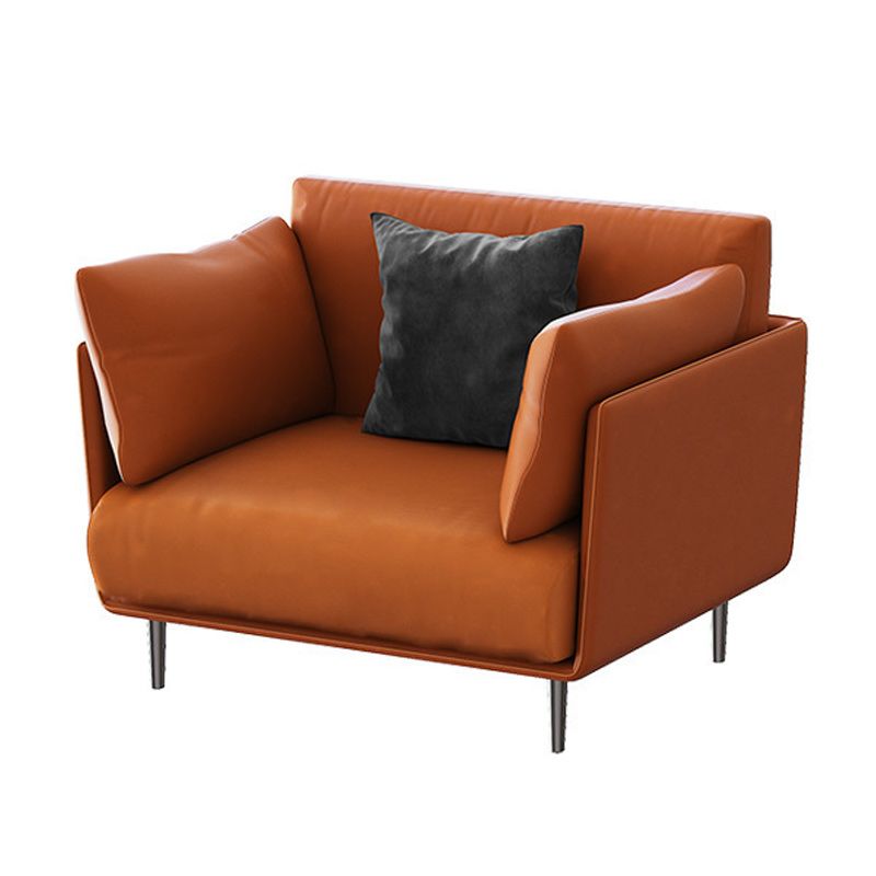 Standard Faux Leather Sofa Modern Pillow Top Arm Sofa in Orange Clearhalo 'furn' 'furn_sofas' 'Furniture' 'Living Room Furniture' 'Sofa' 'sofas' 1200x1200_1f90e51c-a8ad-4979-992e-c3de88edd268
