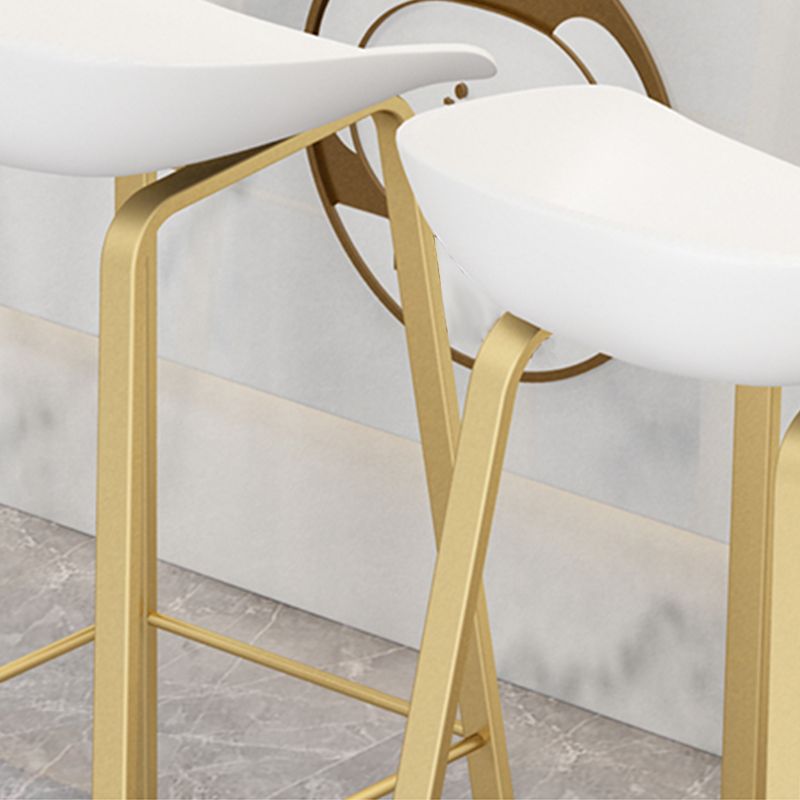 Modern Plastic and Metal Counter Stool Footrest Bucket Backrest Counter-height Stool