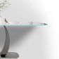 Rectangular Stone Top Dining Table Double Pedestal Metal Base for Living Room Clearhalo 'Dining Tables & Seating' 'Dining Tables' 'dining_table' 'furn' 'furn_dining_table' 'Furniture' 'Kitchen & Dining Furniture' 1200x1200_1f922848-935f-46e4-929d-4229bf83790e