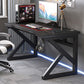 Industrial 23.62" Wide Office Desk Stone Rectangular Gaming Desk