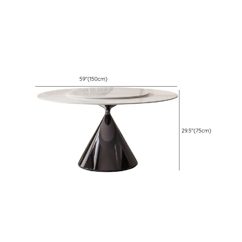 Modern Round Dining Table Stone Dining Table with Metal Pedestal Clearhalo 'Dining Tables & Seating' 'Dining Tables' 'dining_table' 'furn' 'furn_dining_table' 'Furniture' 'Kitchen & Dining Furniture' 1200x1200_1f937feb-c8d3-44d5-afaa-51797bbc16a2