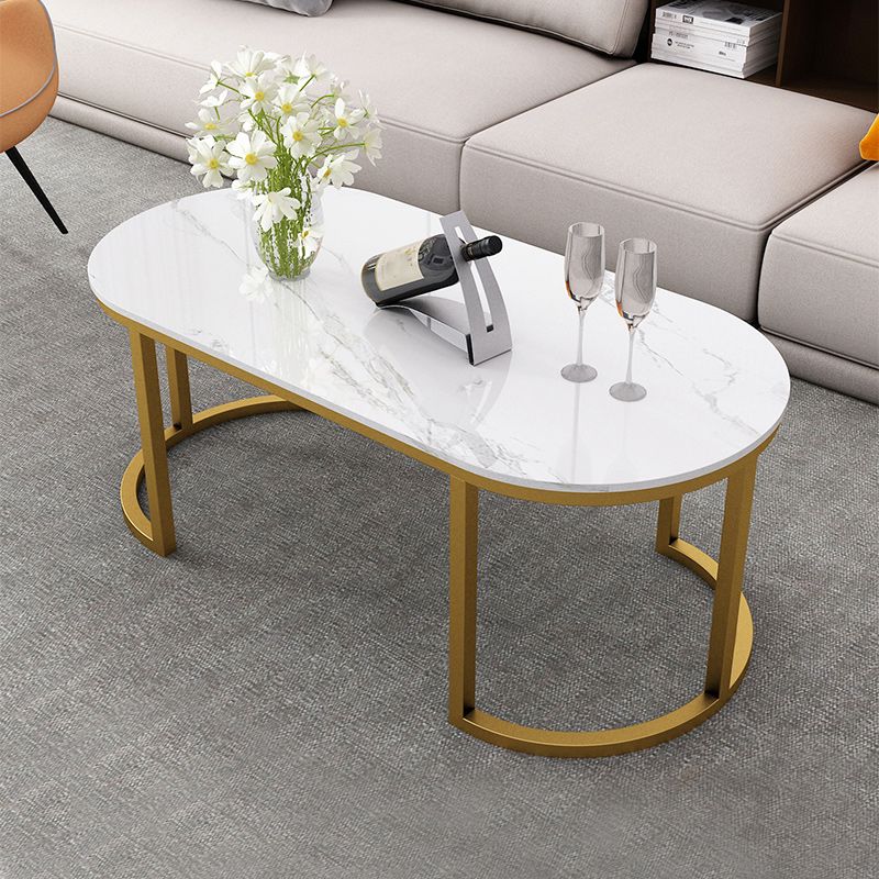 Table de cocktail ovale Glam Stone Table de cocktail basse simple standard