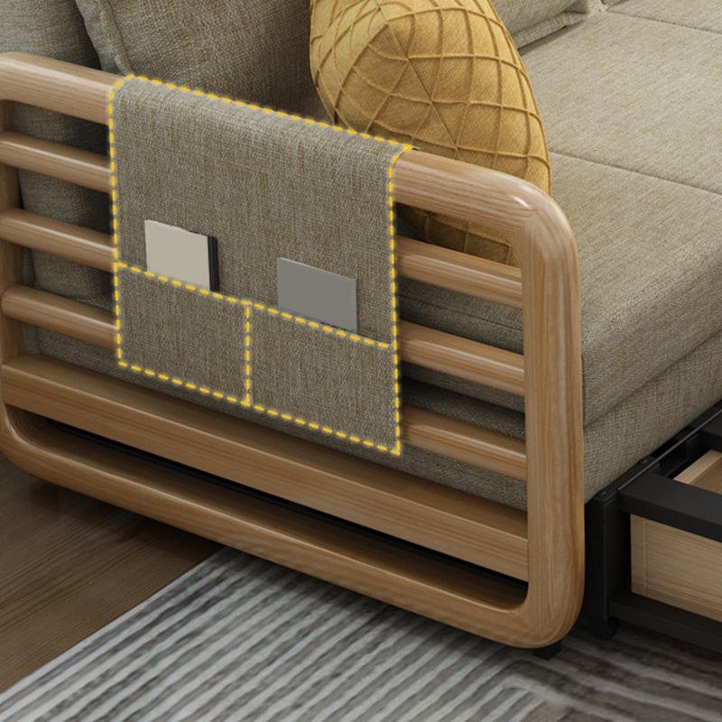 Linen Contemporary Square Arm Sofa Bed Foldable Convertible Sofa for Apartment Clearhalo 'furn' 'furn_sofas' 'Furniture' 'Living Room Furniture' 'Sofa' 'sofas' 1200x1200_1f93d6a3-9348-4751-a322-96fd2be4f57d