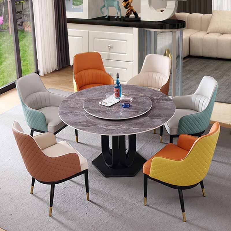 Minimalist Solid Back Arm Side Chairs Upholstered Leather Dining Chair Clearhalo ' kitchen&dining_furn' 'Dining Chairs' 'Dining Tables & Seating' 'dining_chair' 'furn' 'furn_dining_chair' 'Furniture' 'furniture_dining_chair' 'Kitchen & Dining Furniture' 'kitchen' 1200x1200_1f95702e-0384-4c4a-83cc-99d46dcc8c0d
