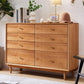 Traditional Horizontal Double Dresser Wood Storage Dresser with Drawers for Home Clearhalo 'Bedroom Furniture' 'Dressers & Chests' 'dressers_chests' 'furn' 'furn_dressers_chests' 'Furniture' 1200x1200_1f95f719-b6af-48a4-9753-650f7595913e