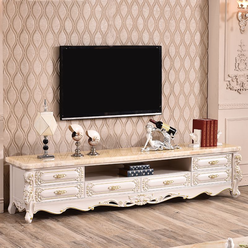 Open Storage Stand Console Glam TV Media Console with Drawers Clearhalo 'furn' 'furn_tv_stands_entertainment_centers' 'Furniture' 'Living Room Furniture' 'TV Stands & Entertainment Centers' 'TV Stands & Media Storage Furniture' 'tv_stands_entertainment_centers' 1200x1200_1f9810cf-6411-4e74-a9b0-f33bee7e6120