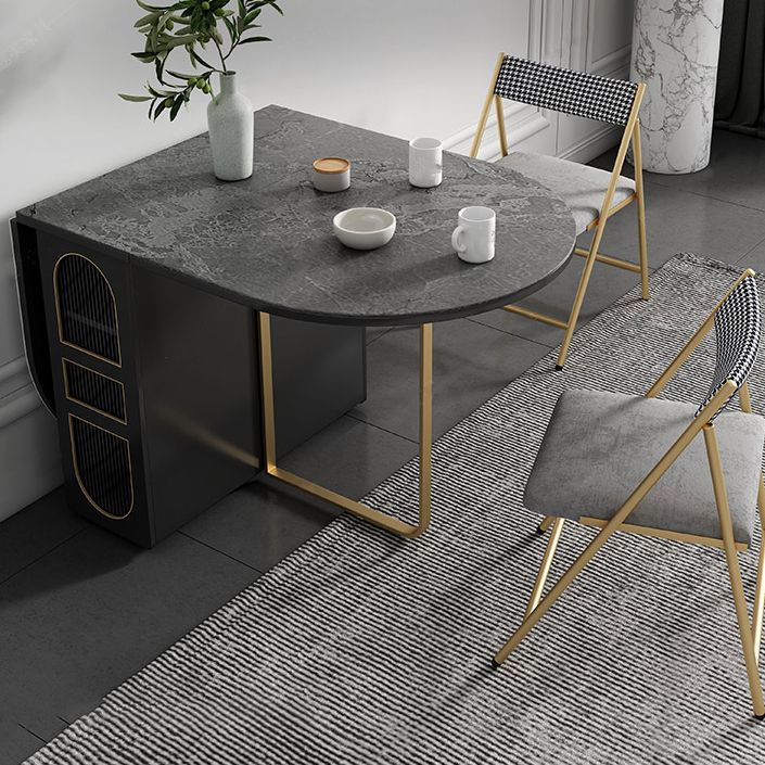 Contemporary Oval Dining Table Sintered Stone Drop-Leaf Table for Dining Room,59"L x 29.5"H Clearhalo ' dining_table' 'Dining Tables & Seating' 'Dining Tables' 'furn' 'furn_dining_table' 'Furniture' 'furniture_dining_table' 'Kitchen & Dining Furniture' 'kitchen&dining_furn' 'kitchen' 'kitchen_dining_table' 1200x1200_1f989b38-e6f2-43d8-b804-a0cbfca80a7f