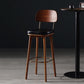 Leather Bar Stools with Wood Frame Contemporary Armless Stools for Home