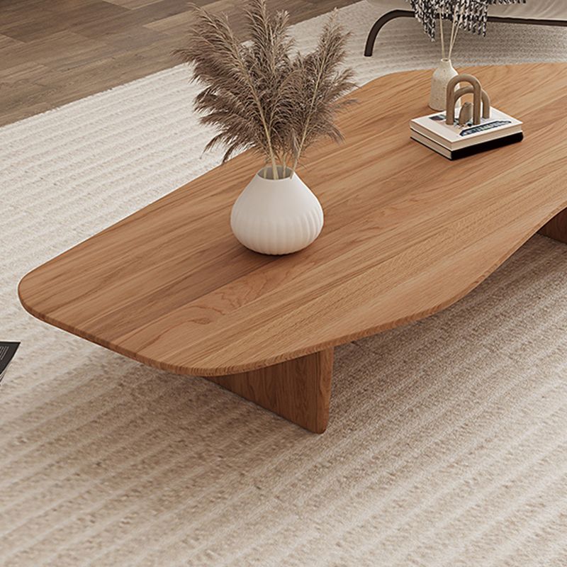 Solid Wood Coffee Table Free-Form Modern Cocktail Table with 2 Legs Clearhalo 'Coffee & Accent Tables' 'Coffee Tables' 'coffee_tables' 'furn' 'furn_coffee_tables' 'Furniture' 'Living Room Furniture' 1200x1200_1f9a4f43-1046-415d-8a94-090fb7872450