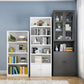 Closed Back Metal Bookshelf Modern Rectangle Storage Standard Bookshelf