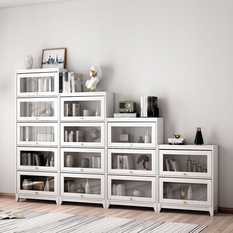 Manufactured Wood Standard Bookcase White Contemporary Bookcase with Glass Doors Clearhalo 'Bookcases' 'furn' 'furn_bookcases' 'Furniture' 'furniture_bookcases' 'Office Furniture' 1200x1200_1f9f5570-0f00-43fe-9ff7-ca68c427ec4a