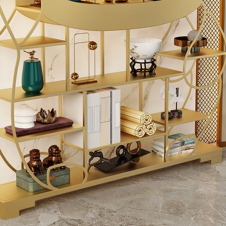 Glam Shelves Included Bookcase Standard Open Back Metal Bookshelf Clearhalo 'Bookcases' 'furn' 'furn_bookcases' 'Furniture' 'Office Furniture' 1200x1200_1fa018a1-2eed-4e32-aacd-b26b6b304975