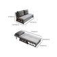 Gray Contemporary Convertible Sofa Bed Armless Seating with Pillows