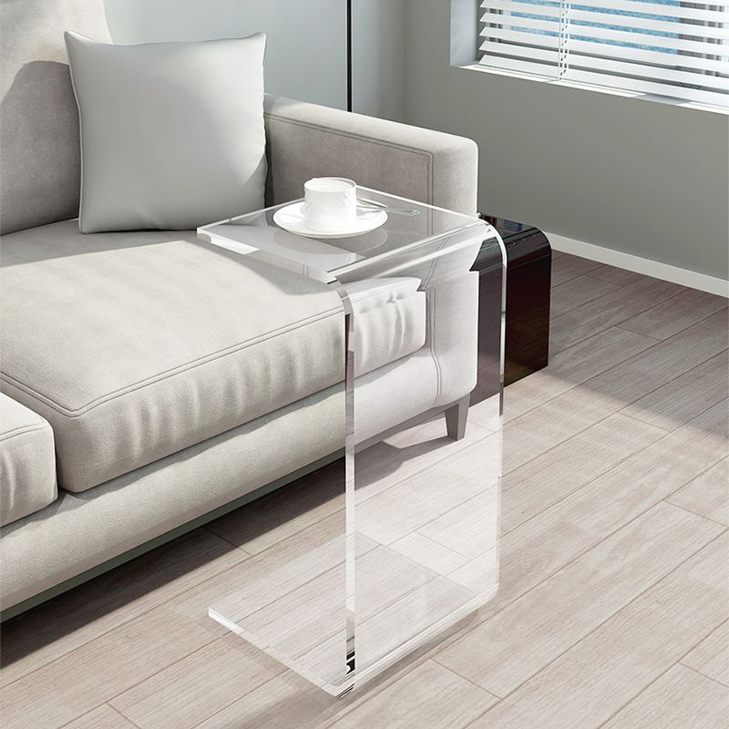 11" Wide Contemporary Side Table Pedestal Acrylic Accent Side Table