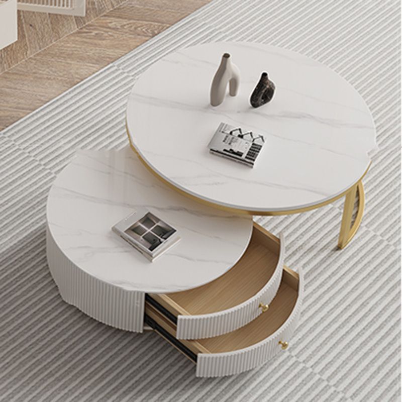 Frame Nesting Coffee Table Set Slate Glam Coffee Table with Drawers Clearhalo 'Coffee & Accent Tables' 'Coffee Tables' 'coffee_tables' 'furn' 'furn_coffee_tables' 'Furniture' 'Living Room Furniture' 1200x1200_1fa3437e-0465-4d8b-ba1f-f17c924701aa