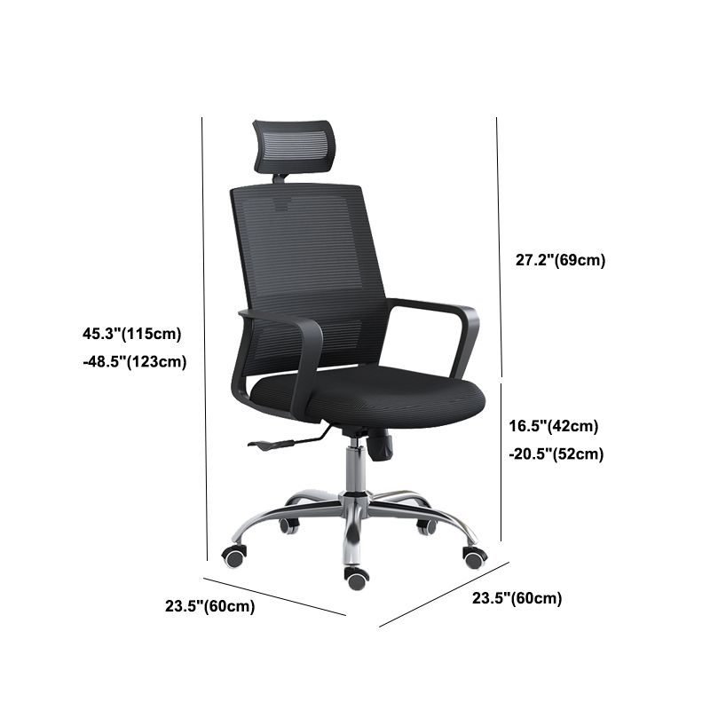 Chaise pivotante de tissu contemporain haut dossier avec chaise de bras en noir