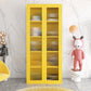 Modern Style Standard Bookshelf Metal Closed Back Bookcase with Door for Home Office