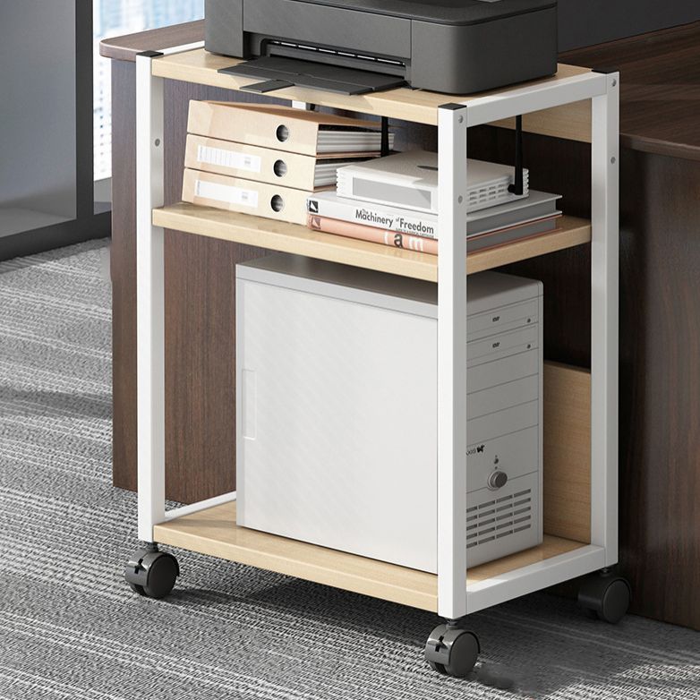 Holz- und Metall -Bücherregal, Multi -Tiers zeitgenössisches Bücherregal für Büro