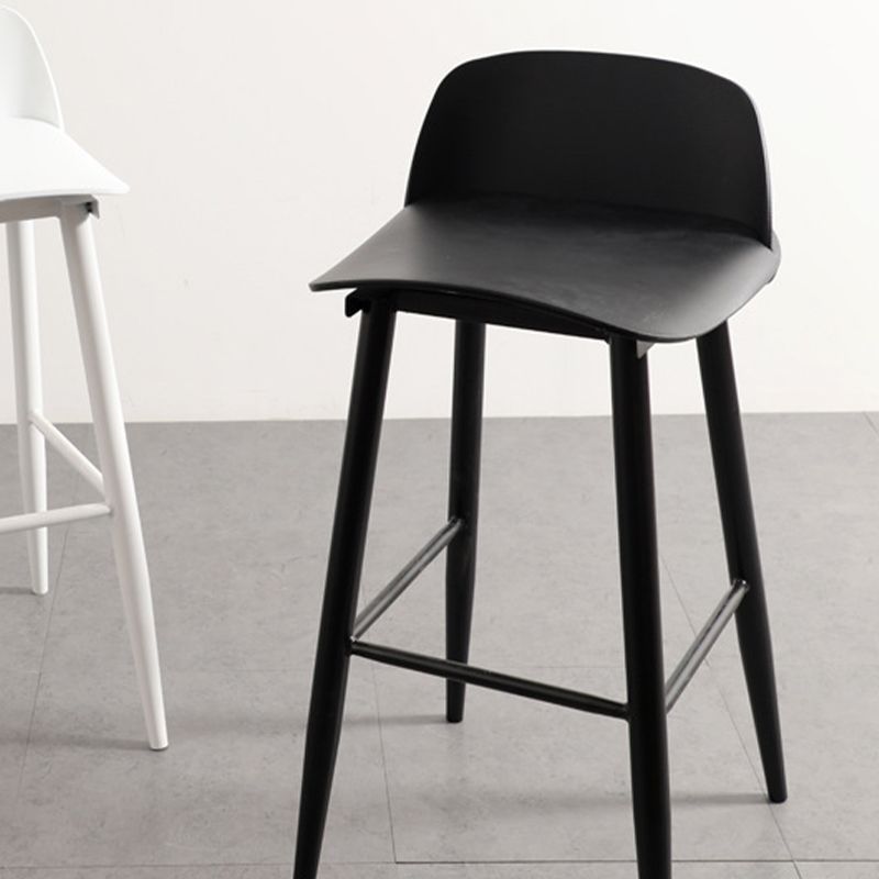 Contemporary Plastic Low Back Armless Bar Stools with Metal Base Clearhalo 'Bar Furniture' 'Bar Stools' 'bar_stools' 'furn' 'furn_bar_stools' 'Furniture' 'Kitchen & Dining Furniture' 1200x1200_1fa6dbe1-2c03-4b72-a628-a2133b56d05e